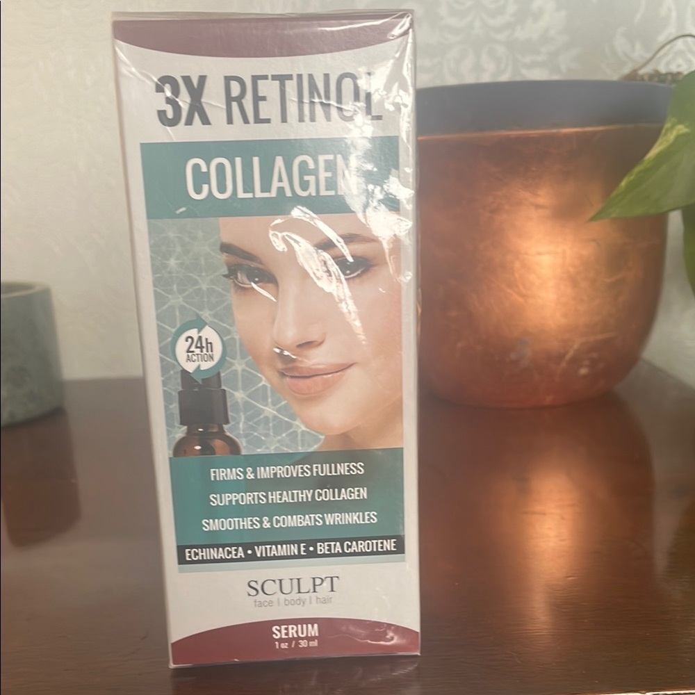 White and Brown Skincare Serum with Retinol and Collagen